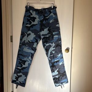 Men's Blue Camouflage Cargo Pants